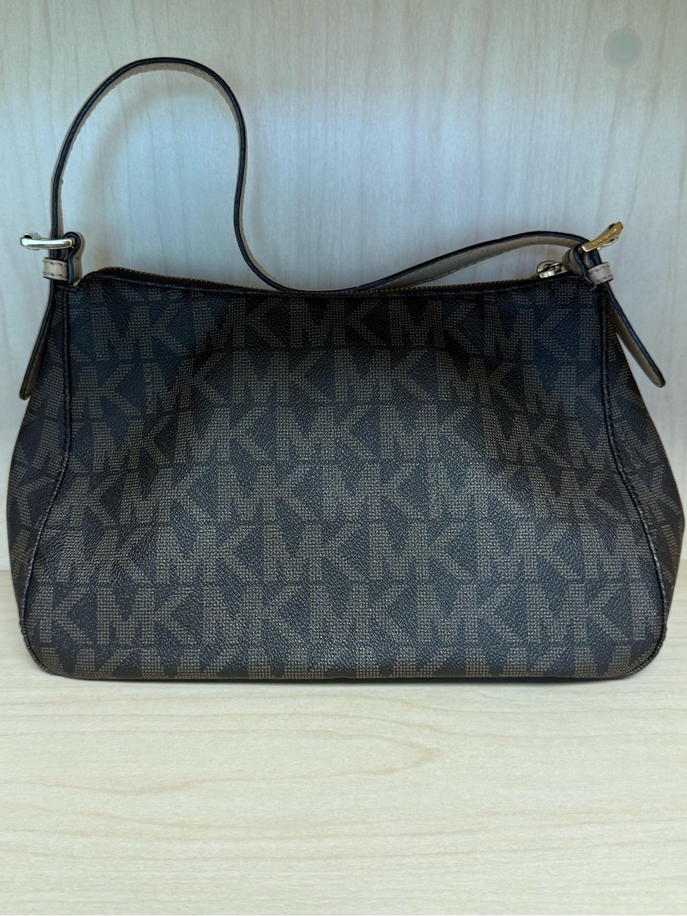 Michael Kors Dark Brown MK Logo Shoulder Bag